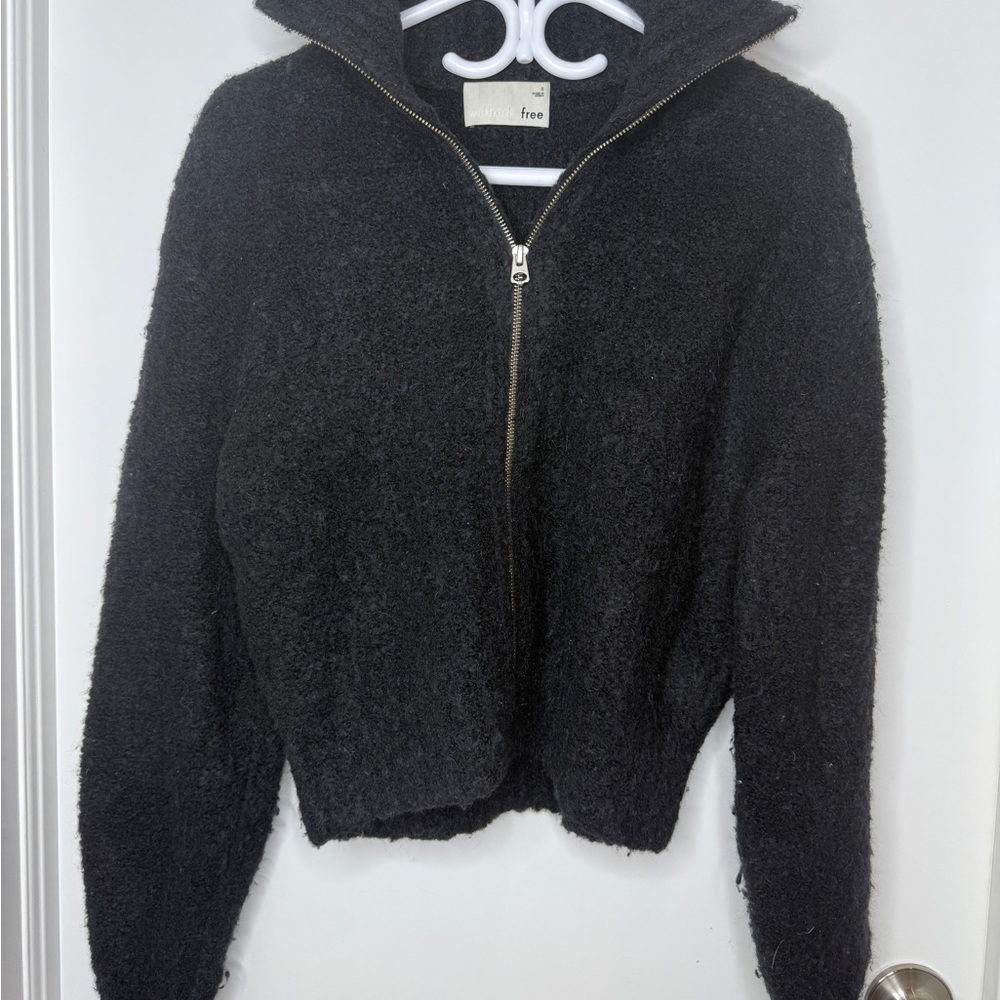 Wilfred Black Teddy Zip-Up Jacket